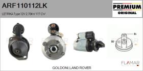 MAHLE ARF110112LK - ARR NUEVO ORIG. LETRIKA Type 12V 2,70kW 11T CW