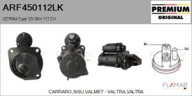 MAHLE ARF450112LK - ARR NUEVO ORIG. LETRIKA Type 12V 3,00kW 11T CW