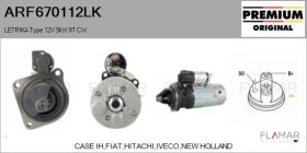 MAHLE ARF670112LK - ARR NUEVO ORIG. LETRIKA Type 12V 3,00kW 9T CW