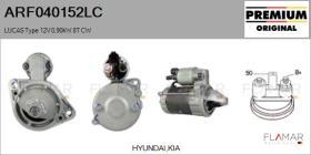 LUCAS ARF040152LC - ARR NUEVO ORIG. LUCAS Type 12V 0,90kW 8T CW