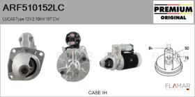 LUCAS ARF510152LC - ARR NUEVO ORIG. LUCAS Type 12V 2,10kW 10T CW