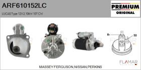 LUCAS ARF610152LC - ARR NUEVO ORIG. LUCAS Type 12V 2,10kW 10T CW