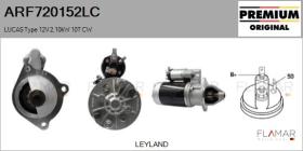 LUCAS ARF720152LC - ARR NUEVO ORIG. LUCAS Type 12V 2,10kW 10T CW