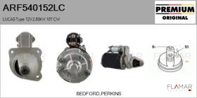 LUCAS ARF540152LC - ARR NUEVO ORIG. LUCAS Type 12V 2,80kW 10T CW