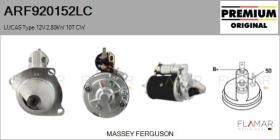 LUCAS ARF920152LC - ARR NUEVO ORIG. LUCAS Type 12V 2,80kW 10T CW