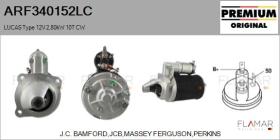 LUCAS ARF340152LC - ARR NUEVO ORIG. LUCAS Type 12V 2,80kW 10T CW