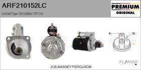 LUCAS ARF210152LC - ARR NUEVO ORIG. LUCAS Type 12V 2,80kW 10T CW