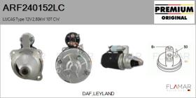 LUCAS ARF240152LC - ARR NUEVO ORIG. LUCAS Type 12V 2,80kW 10T CW