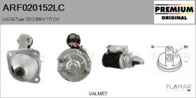 LUCAS ARF020152LC - ARR NUEVO ORIG. LUCAS Type 12V 2,80kW 11T CW