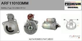 MARELLI ARF110103MM - ARR NUEVO ORIG. MARELLI Type 12V 2,50kW 9T CW