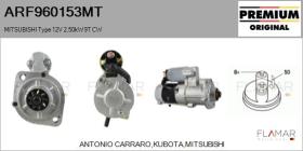 MITSUBISHI ARF960153MT - ARR NUEVO ORIG. MITSUBISHI Type 12V 2,50kW 9T CW