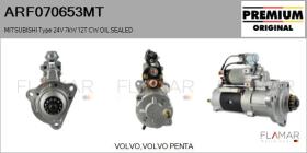 MITSUBISHI ARF070653MT - ARR NUEVO ORIG. MITSUBISHI Type 24V 7,00kW 12T CW OIL SEALED