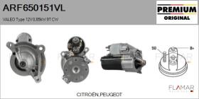 VALEO ARF650151VL - ARR NUEVO ORIG. VALEO Type 12V 0,85kW 9T CW