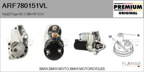 VALEO ARF780151VL - ARR NUEVO ORIG. VALEO Type 12V 1,10kW 9T CCW