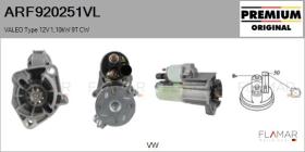 VALEO ARF920251VL - ARR NUEVO ORIG. VALEO Type 12V 1,10kW 9T CW