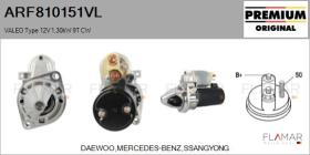 VALEO ARF810151VL - ARR NUEVO ORIG. VALEO Type 12V 1,30kW 9T CW
