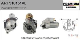 VALEO ARF510151VL - ARR NUEVO ORIG. VALEO Type 12V 1,60kW 11/12T CW