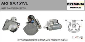 VALEO ARF670151VL - ARR NUEVO ORIG. VALEO Type 12V 2,20kW 11T CW