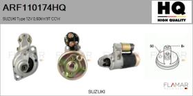 HQ ARF110174HQ - ARR NUEVO SUZUKI Type 12V 0,60kW 9T CCW