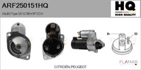 HQ ARF250151HQ - ARR NUEVO VALEO Type 12V 0,70kW 9T CCW