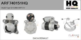 HQ ARF740151HQ - ARR NUEVO VALEO Type 12V 0,85kW 8/9T CW