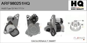 HQ ARF980251HQ - ARR NUEVO VALEO Type 12V 1,00kW 11T CW
