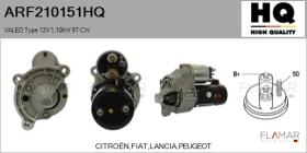 HQ ARF210151HQ - ARR NUEVO VALEO Type 12V 1,10kW 9T CW