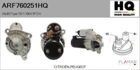 HQ ARF760251HQ - ARR NUEVO VALEO Type 12V 1,10kW 9T CW