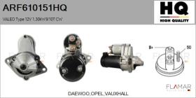 HQ ARF610151HQ - ARR NUEVO VALEO Type 12V 1,30kW 10T CW