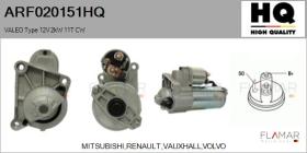 HQ ARF020151HQ - ARR NUEVO VALEO Type 12V 2,00kW 11T CW