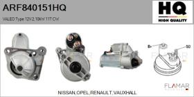 HQ ARF840151HQ - ARR NUEVO VALEO Type 12V 2,10kW 11T CW