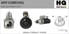 HQ ARF310651HQ - ARR NUEVO VALEO Type 24V 6,60kW 12T CW
