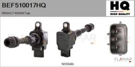HQ BEF510017HQ - BOBINA ENCENDIDO RENAULT-NISSAN