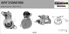 BOSCH ARF310A01BS - BOSCH Type 12V 1,70kW 10T