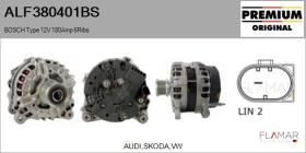 BOSCH ALF380401BS - BOSCH Type 12V 180Amp PFR6