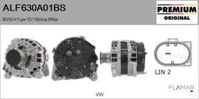 BOSCH ALF630A01BS - BOSCH Type 12V 180Amp PFR6
