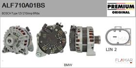 BOSCH ALF710A01BS - BOSCH Type 12V 210Amp PR6