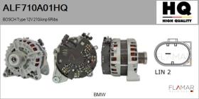 HQ ALF710A01HQ - BOSCH Type 12V 210Amp PR6