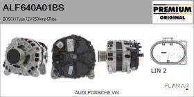 BOSCH ALF640A01BS - BOSCH Type 12V 250Amp PFR6