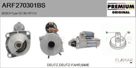 BOSCH ARF270301BS - BOSCH Type 12V 3,00kW 9T