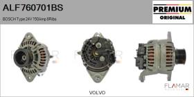 BOSCH ALF760701BS - BOSCH Type 24V 150Amp PR8