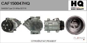 HQ CAF150047HQ - Compresor AIRE ACONDICIONADO