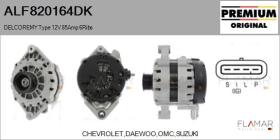 DELCO REMY KOREA ALF820164DK - DELCOREMY Type 12V 85Amp PR6