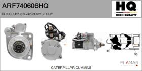 HQ ARF740606HQ - DELCOREMY Type 24V 3,90kW 10T CCW