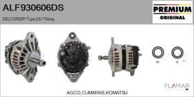 DELCO REMY ALF930606DS - DELCOREMY Type 24V 70Amp