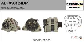 DELPHI KOREA ALF930124DP - DELPHI Type 12V 100Amp PR6