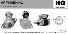 HQ ARF660504HQ - DENSO Type 12V 0,70kW 9T CCW