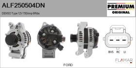 DENSO ALF250504DN - DENSO Type 12V 150Amp PFR6