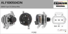 DENSO ALF690504DN - DENSO Type 12V 230Amp PFR4