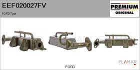 FORD-VOLVO-SAAB EEF020027FV - Elemento enfriador,reciclaje gases escape